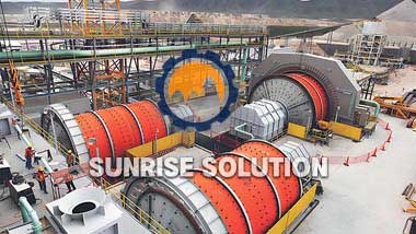 The copper ore dressing plant adopts semi-autogenous grinding + ball milling grinding process design