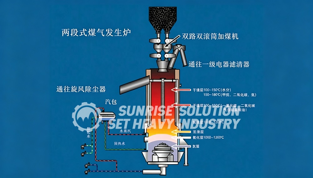 Double stage gas producer
