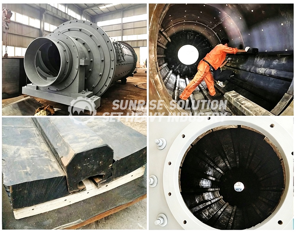 Wet rubber ball mill